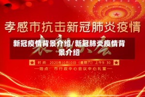新冠疫情背景介绍/新冠肺炎疫情背景介绍