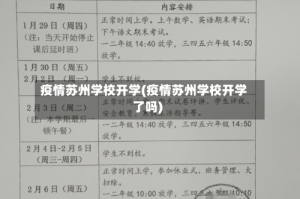 疫情苏州学校开学(疫情苏州学校开学了吗)