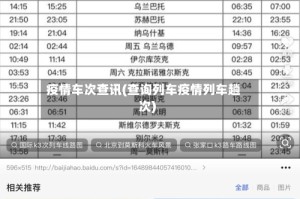 疫情车次查讯(查询列车疫情列车趟次)