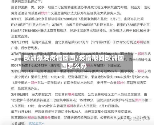 欧洲爆发疫情回国/疫情期间欧洲回国怎么办-第1张图片