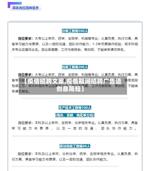 【疫情招聘文案,疫情期间招聘广告语创意简短】-第1张图片